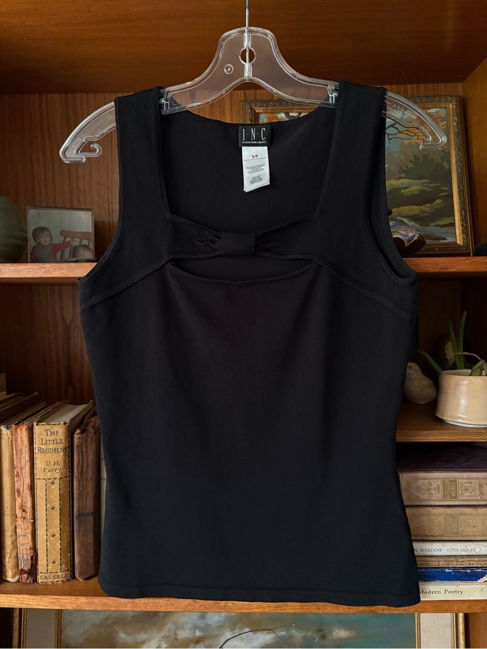 Y2K VTG Black Key Hole Tank S